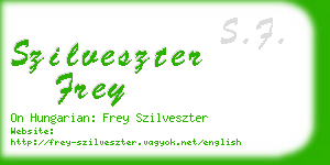 szilveszter frey business card